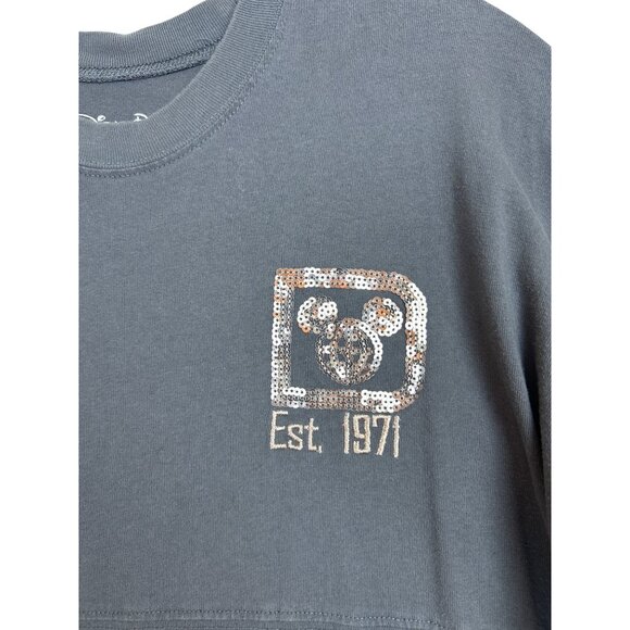 Walt Disney World Sz. M Briar Rose Gold Sequin Gray Long Sleeve Spirit Jersey - Picture 4 of 11